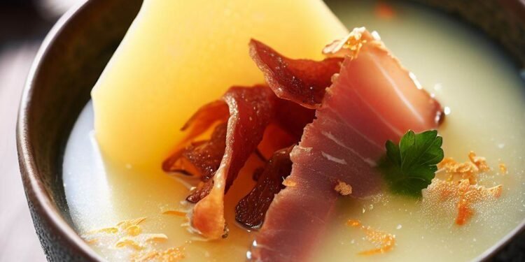 Sopa Fria de Melão com Presunto de Parma Crocante 2 Sopa Fria de Melão com Presunto de Parma Crocante