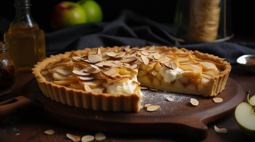 Tarte de Maçã com Creme de Baunilha e Crosta Crocante