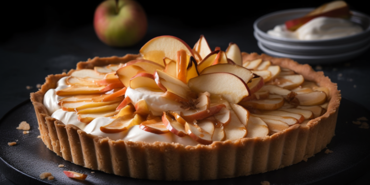 Tarte de Maçã com Creme de Baunilha e Crosta Crocante 2 Tarte de Maçã com Creme de Baunilha e Crosta Crocante