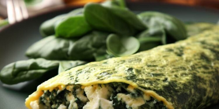 Receita FIT Omelete de Espinafre e Queijo Cottage 2 Receita FIT Omelete de Espinafre e Queijo Cottage