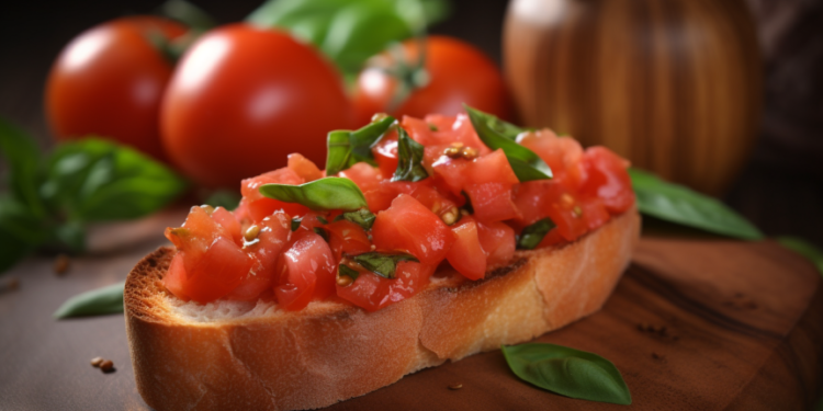 Bruschetta com Tomate e Manjericão: Torradas Italianas Frescas